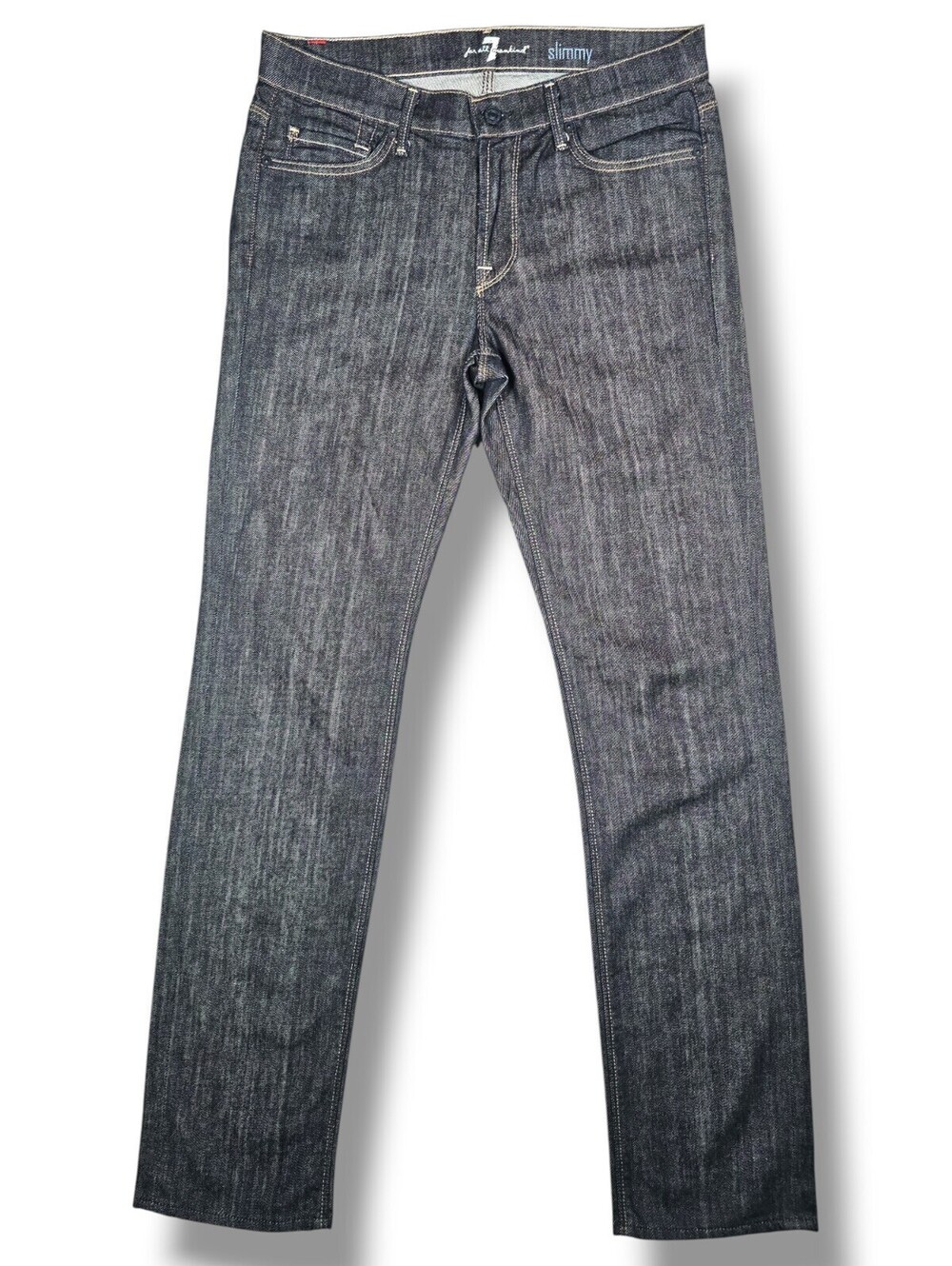 7 For All Mankind Cashmere Denim Men’s Blue Medium Wash Slimmy Straight Jeans